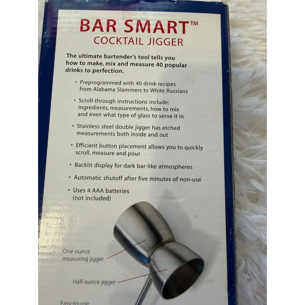 Brookstone Bar Smart Cocktail Jigger Digital Bartender Tool 40 Recipes